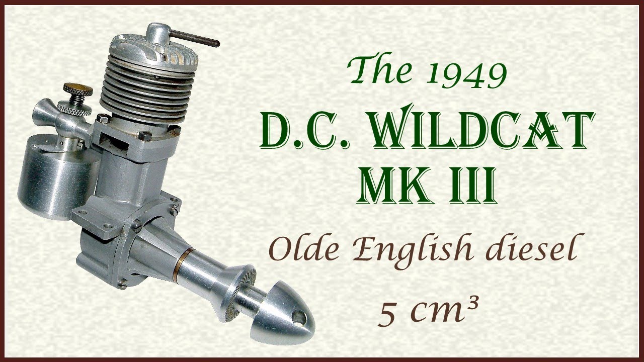 Starting and running a DC Wildcat 5cc Olde English model diesel engine (1949)