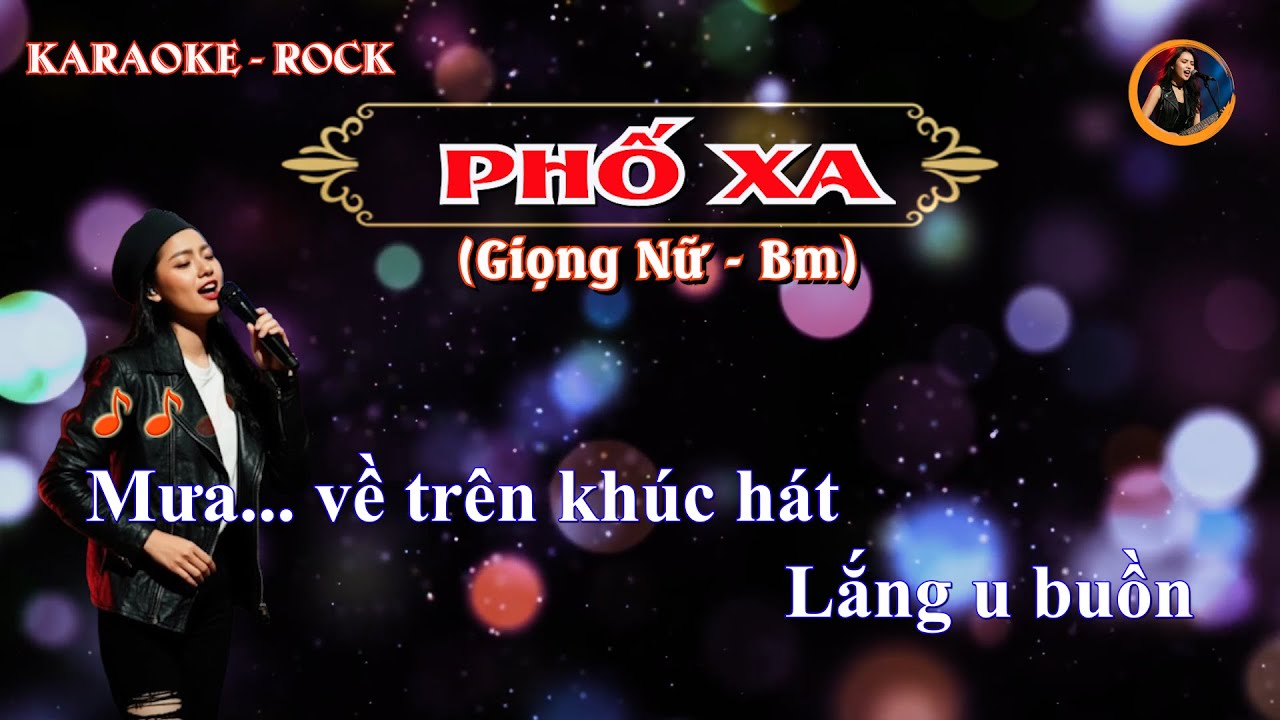 PHỐ XA | KARAOKE (TONE NỮ Bm) | Mưa về trên khúc hát