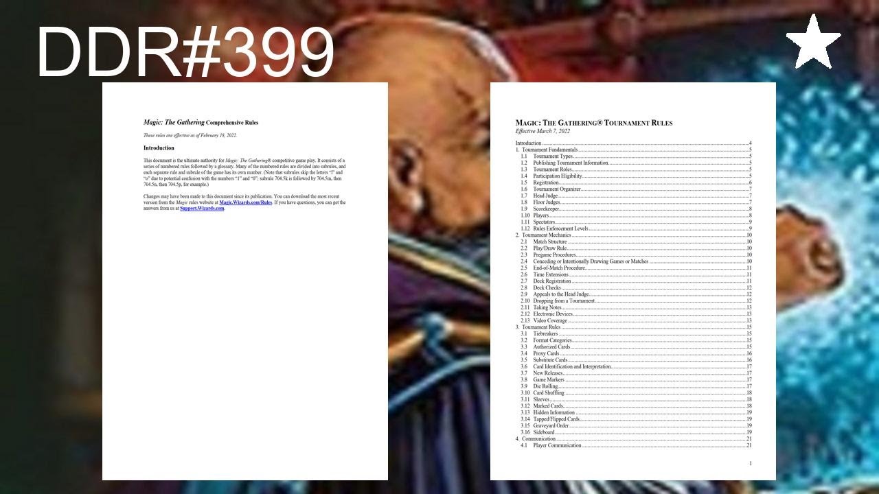 DDR#399 - Intro to the Rules and Policy Documents