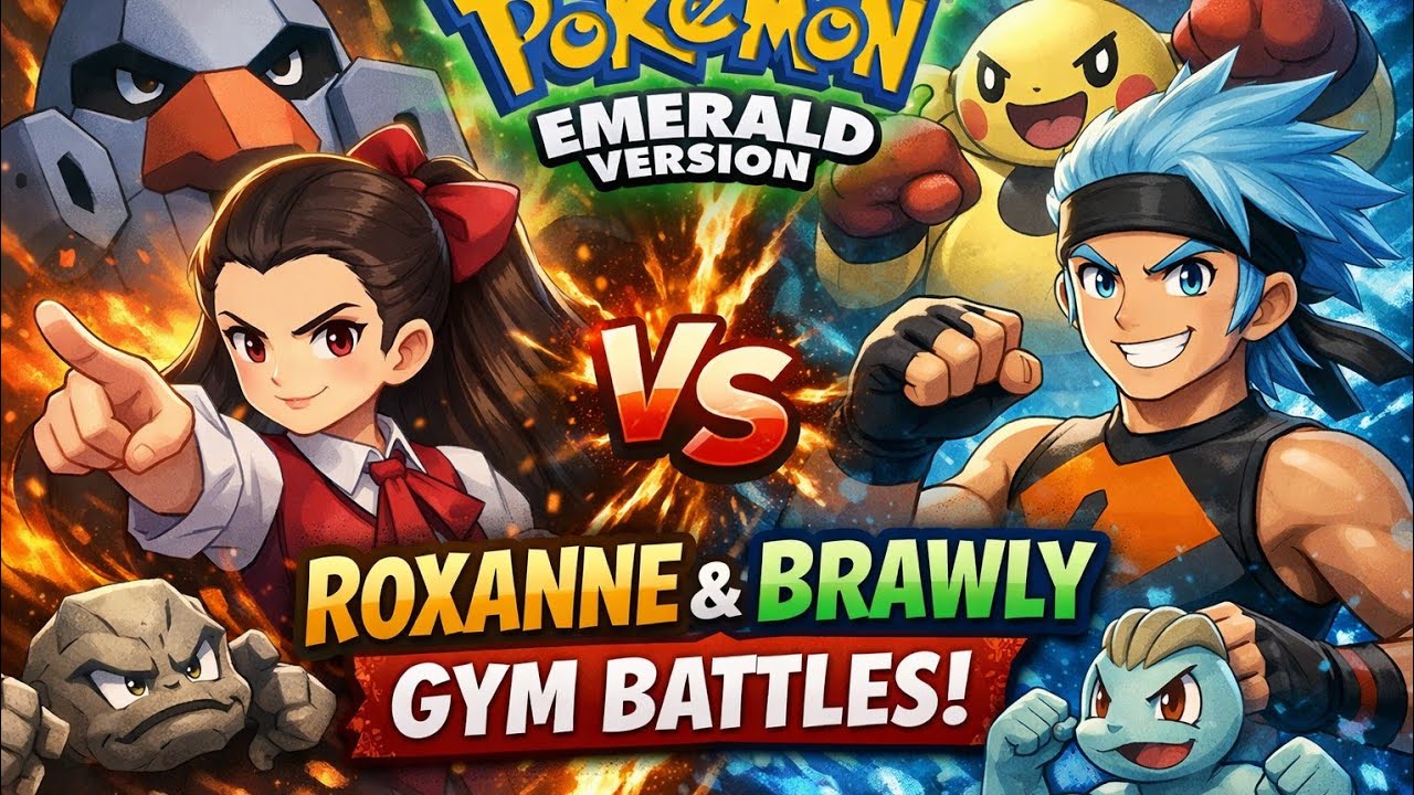 Pokémon Emerald Version – Part 1 | Roxanne 🪨 & Brawly 👊 Gym Battle (Rustboro City & Dewford Town) 
