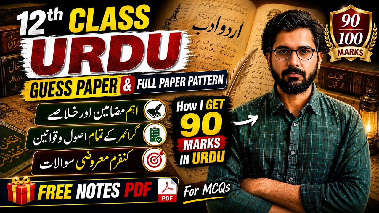 12th Class Urdu Guess Paper 2026 | Class 12 Urdu Full Paper Pattern and Important MCQs