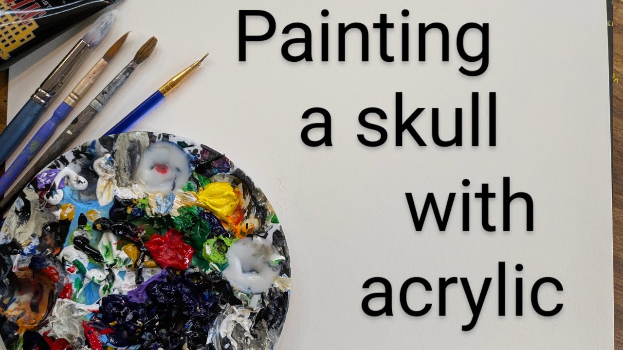 Painting a skull with acrylic. #art