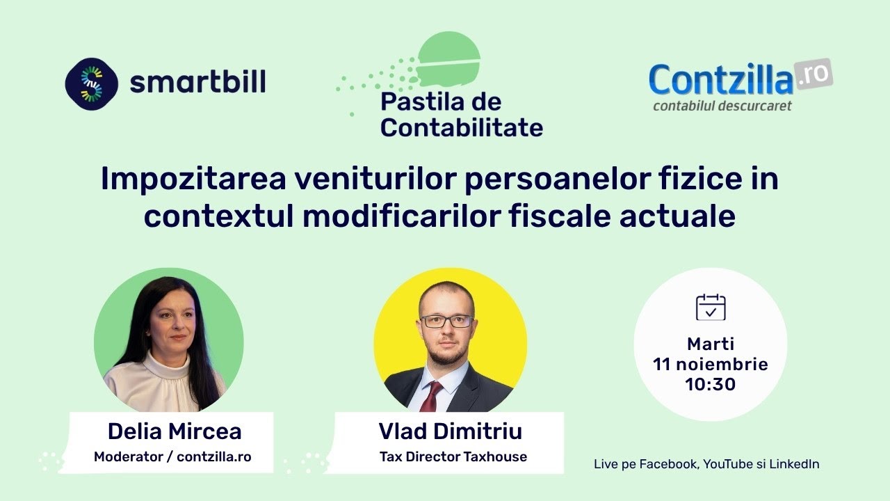 Impozitarea veniturilor persoanelor fizice - #PastilaDeContabilitate