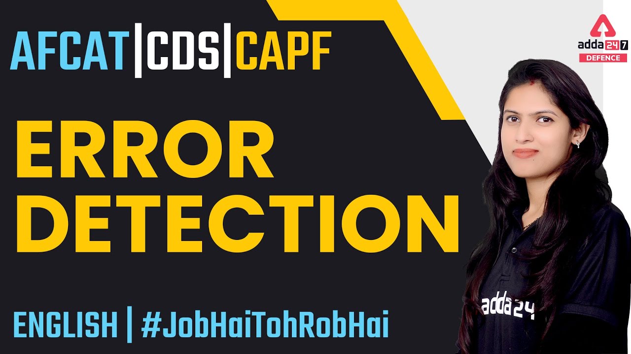 Error Detection for AFCAT\CDS\CAPF 2022 | Error Detection Adda247| Priya Upadhay Ma'am