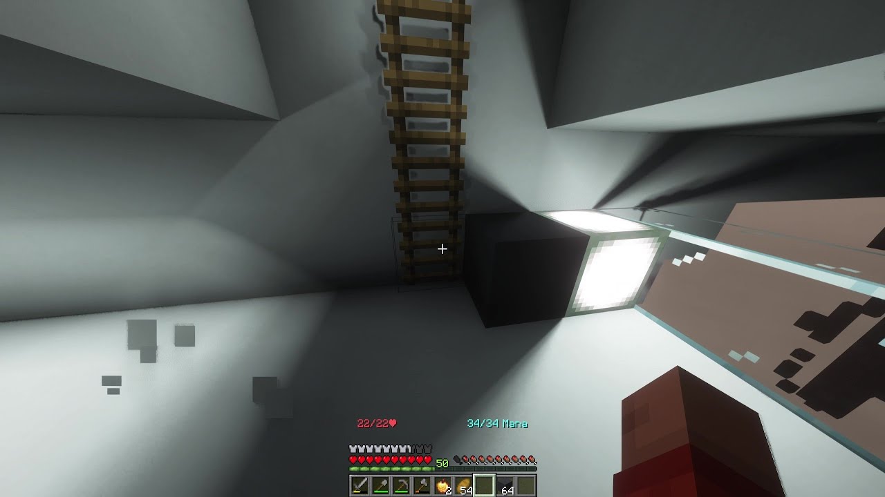 Particle Rain with Rethinking Voxels Shader in Concrete World! Minecraft modded