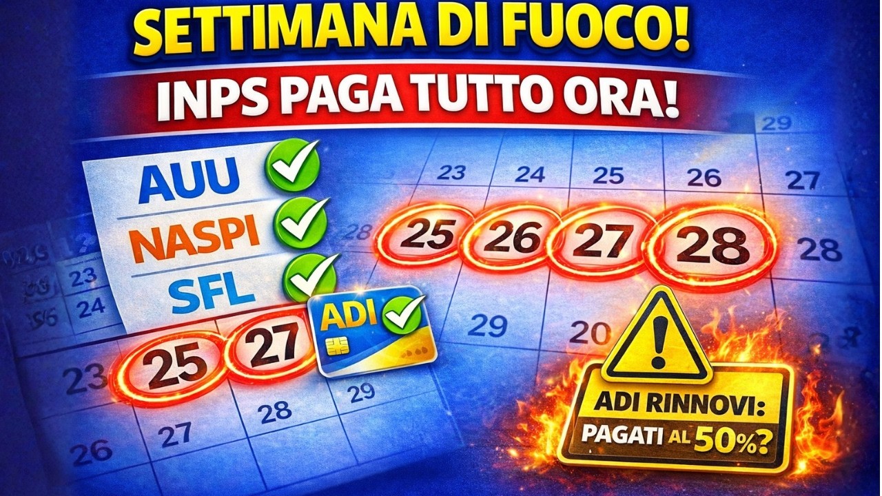 🔴 INPS: Pioggia di Pagamenti dal 25 Febbraio! (AUU, Naspi, SFL). E per l'ADI arriva il 26?