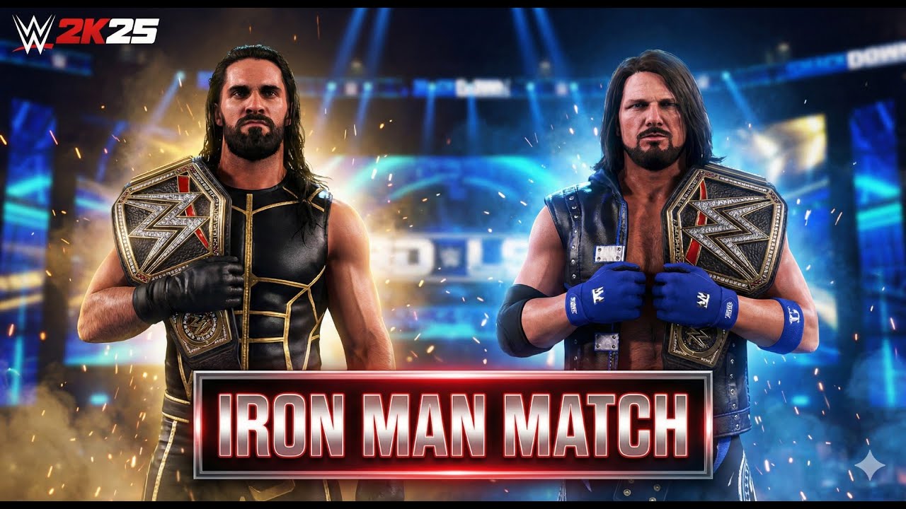 AJ Styles vs Seth Rollins – Iron Man Match (Champion vs Champion) | WWE 2K25