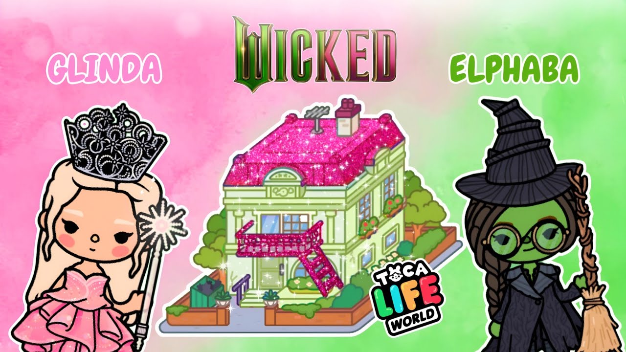Wicked Elphaba💚 Vs Glinda🩷 New update😱 | Beak Street Building house design | Toca life World🌍 |