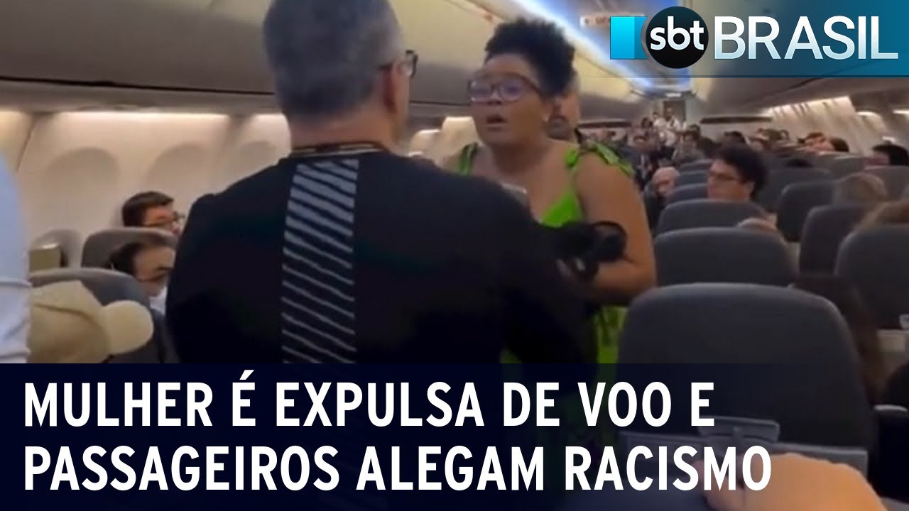 Mulher negra é obrigada a sair de avião por não despachar mochila | SBT Brasil (29/04/23)