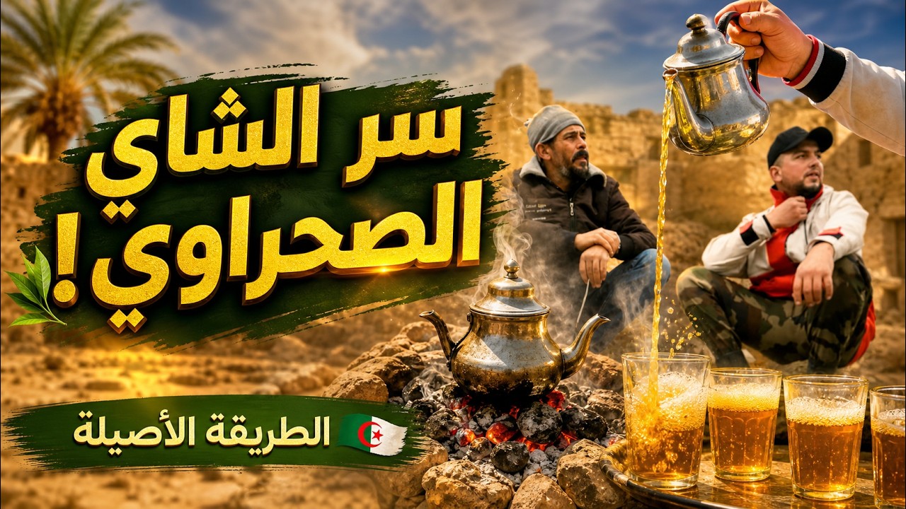 القيقبة  - الشعبة -  طريقة تحضير الشاي الصحراوي- Preparing tea