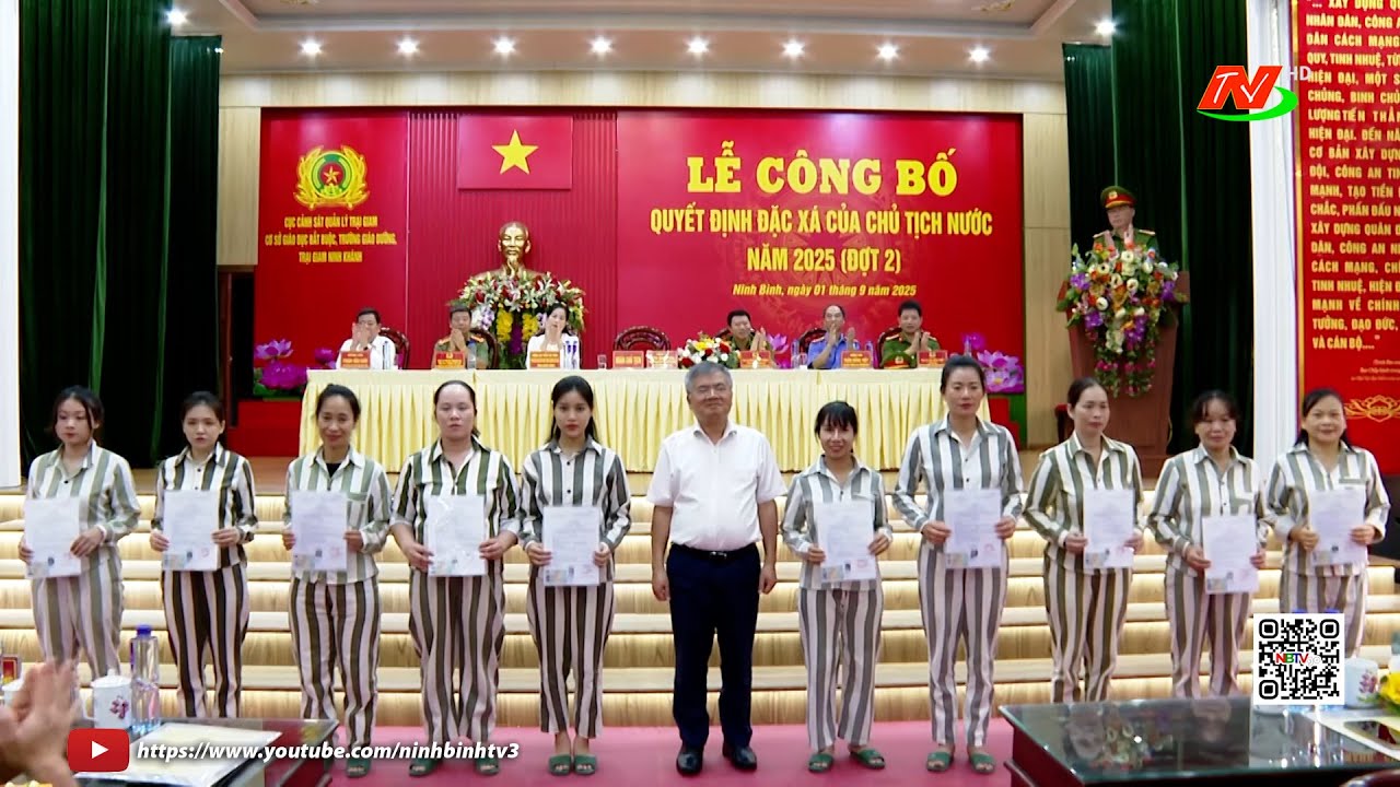 Trại giam Ninh Khánh công bố quyết định đặc xá của Chủ tịch nước