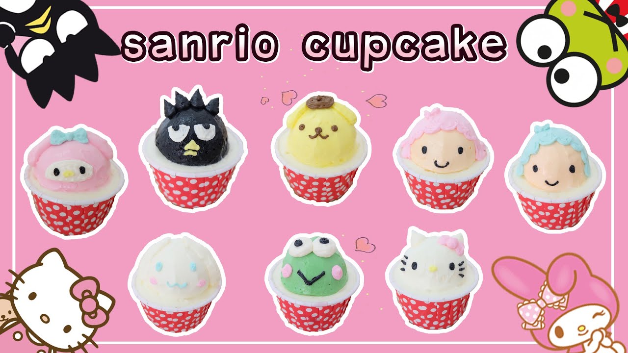 คัพเค้กการ์ตูน ซานริโอ้ | sanrio cupcake | สอนทำเค้กง่ายๆสไตล์ Jinglebell
