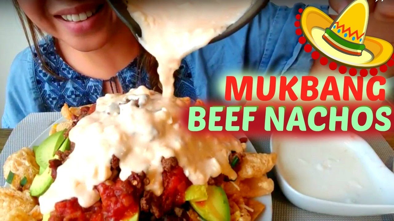 Mexican food Beef Nachos MUKBANG 먹방  ASMR Eating Show Eating Sounds suellASMR
