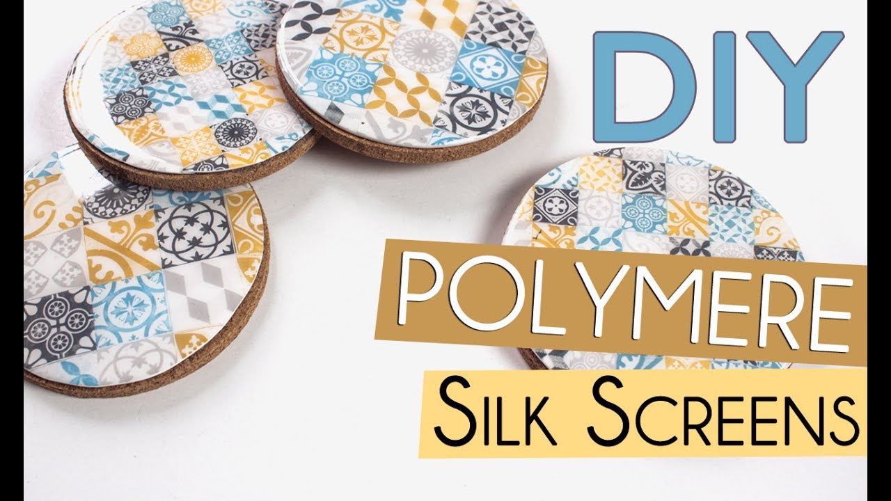 Créer des sous verres en pâte polymère à l'aide de silkscreens avec Fancy Puppet - DIY déco Polymère
