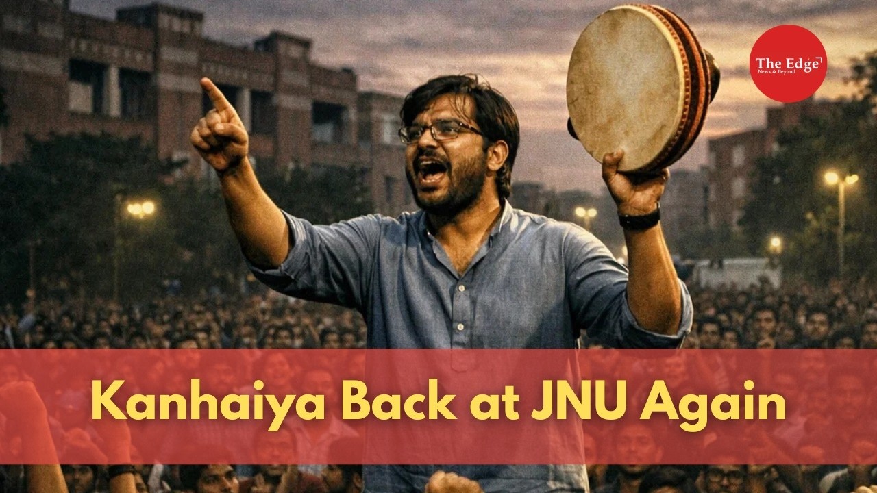 Kanhaiya Kumar back in JNU: ‘Freedom from Brahminism’ slogans spark fresh storm