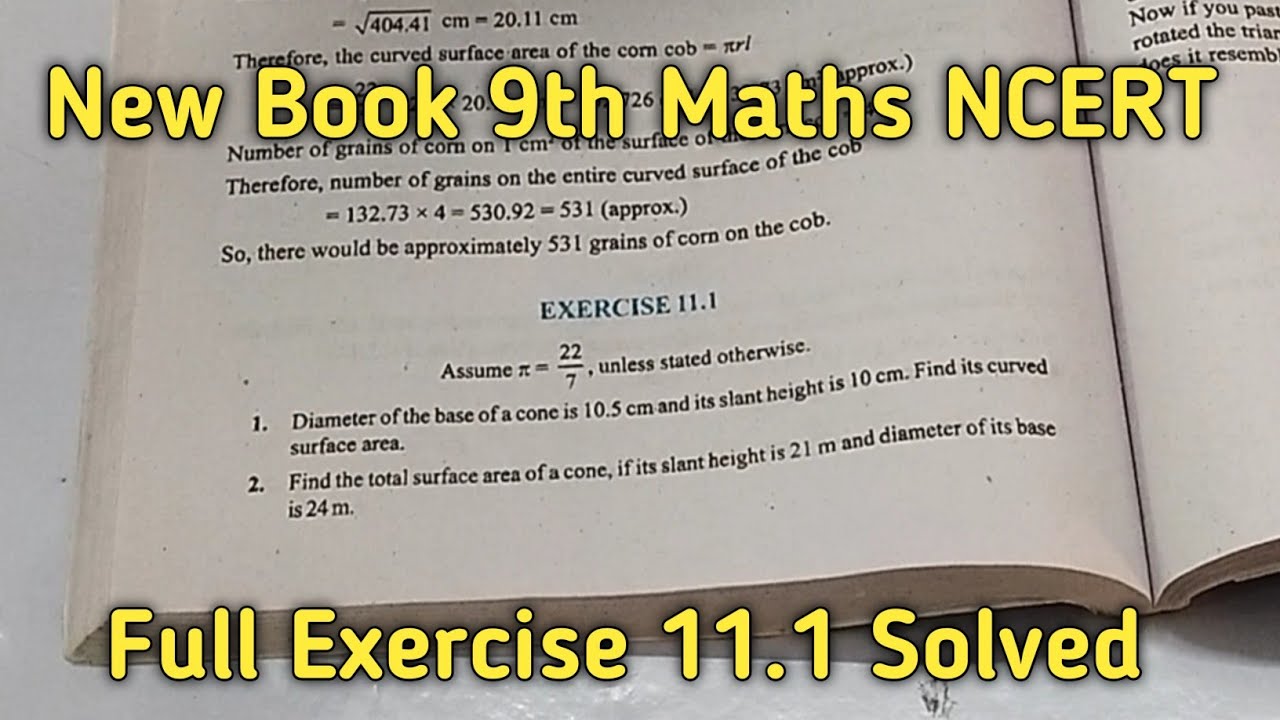 Class 9 Maths | Chapter 11 | Exercise 11.1 | Surface Areas and Volumes | NCERT New Book