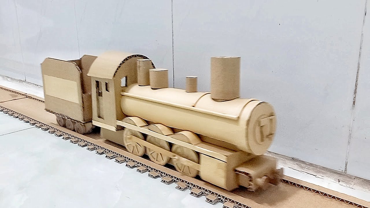 Chế tạo xe lửa từ thùng giấy bỏ - How to make cardboard train