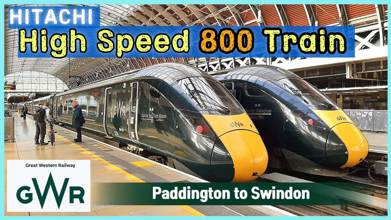 Путешествие на поезде GWR Hitachi Express Class 800 - Паддингтон в Суиндон через Рединг