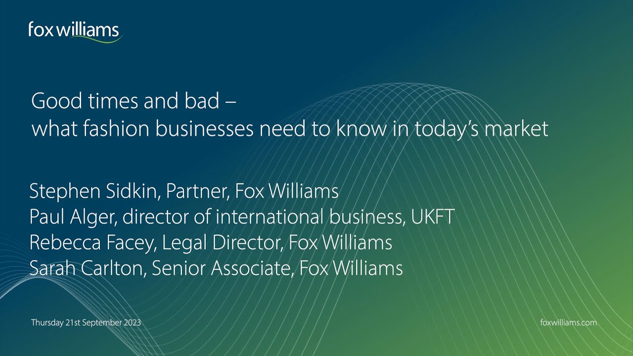 Good times and bad &ndash; what fashion businesses need to know in today&rsquo;s market
