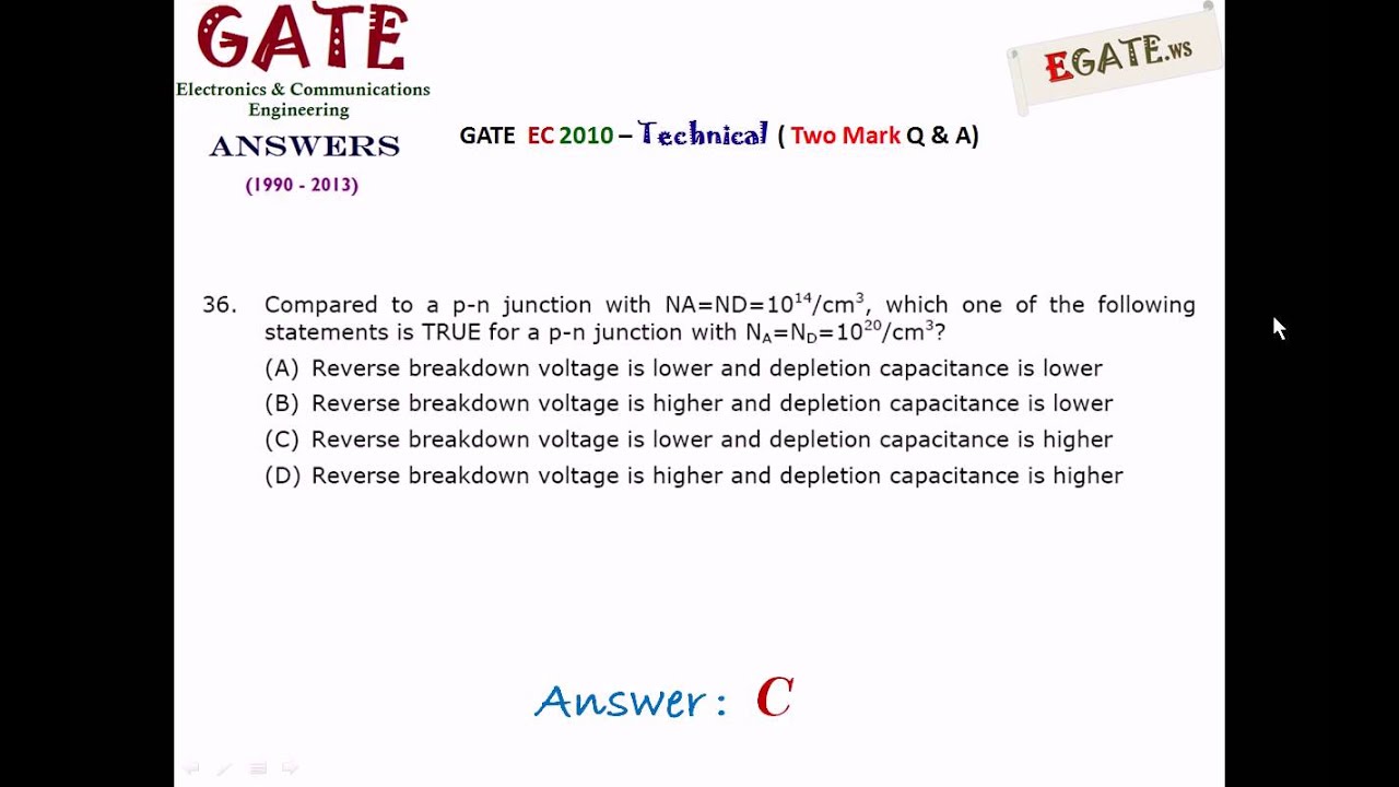 GATE  2010 ECE (Electronics & Communications) - Answer Key  for All 65 Questions
