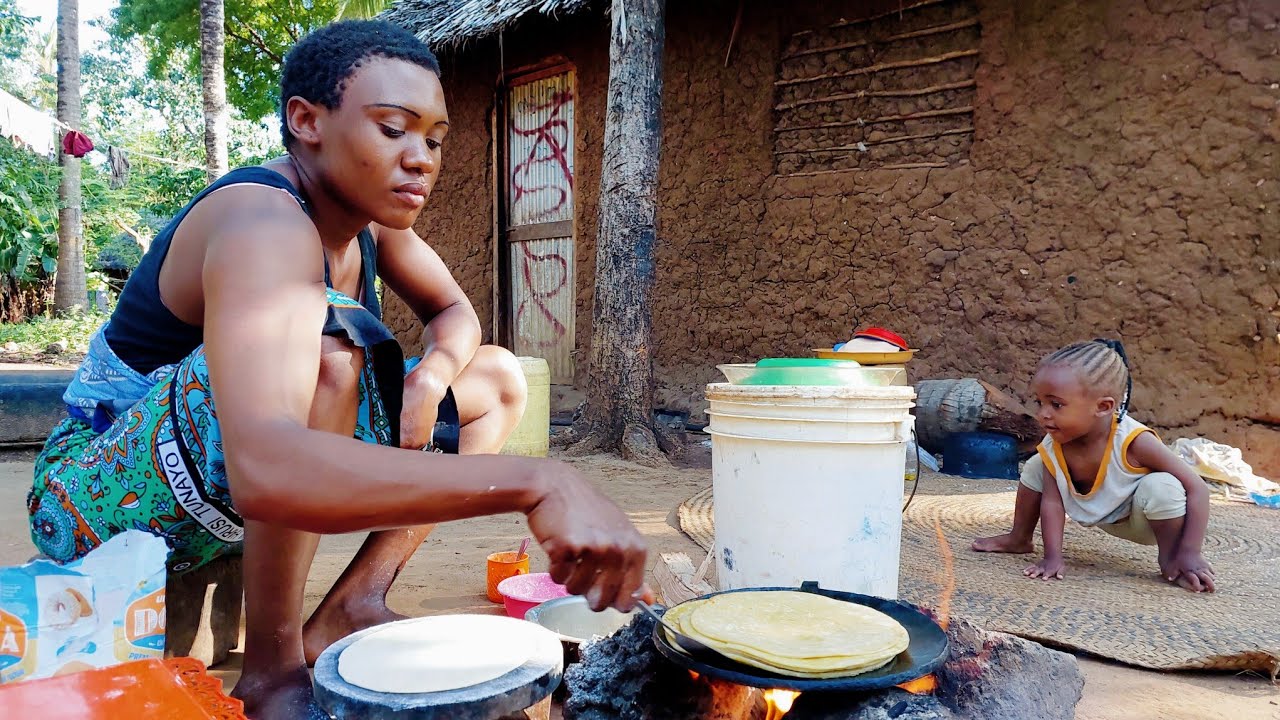 RAW African Village Lifestyle Of a Single Mom Who Raises Her Fatherless Kids Off grid alone