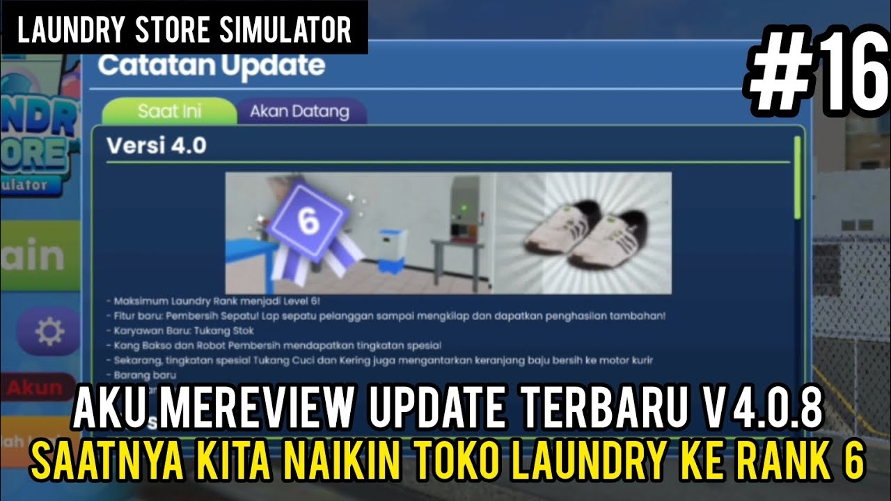 Aku mereview update V 4.0.8 & naikin toko laundry nya ke rank 6 di game! Laundry Store Simulator #16