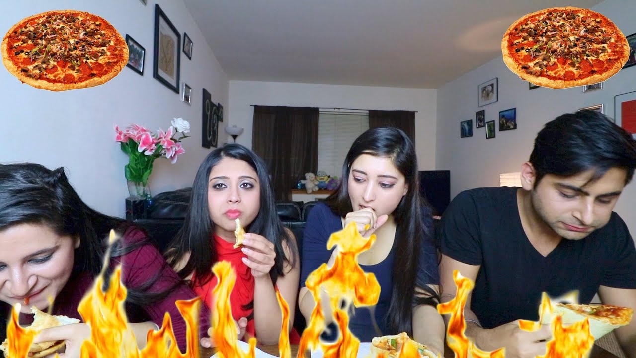 SPICY PIZZA CHALLENGE | MUKBANG