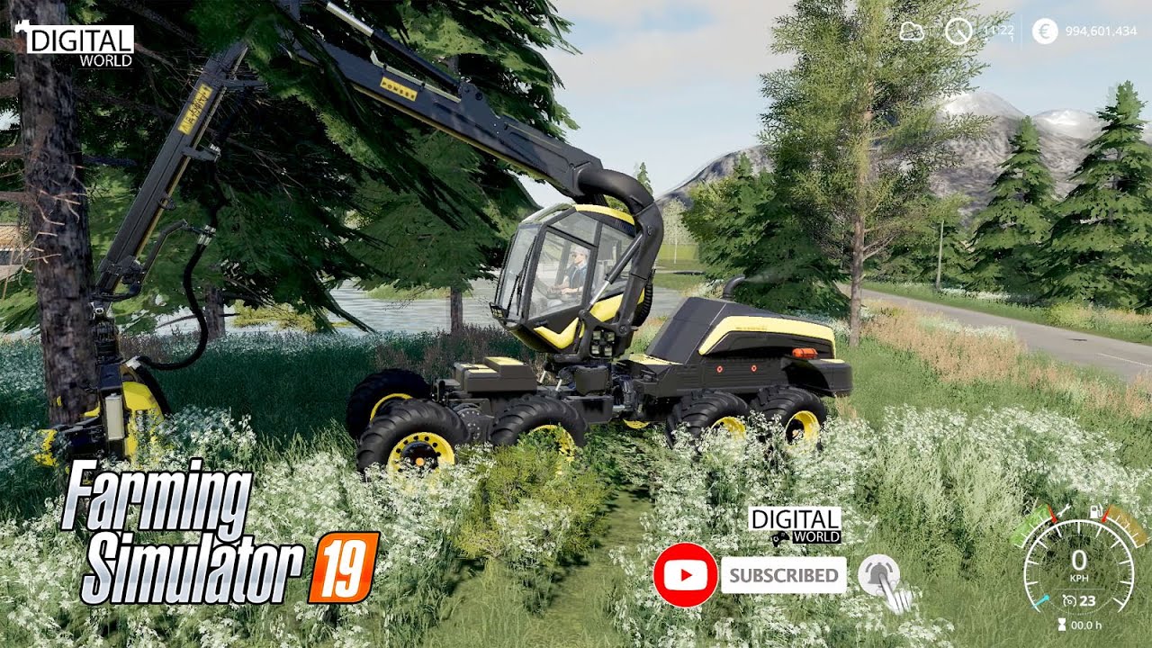 FS19 Forestry, Cutting Trees, Timber Runner Wide Autoload Wood Trailer Mod