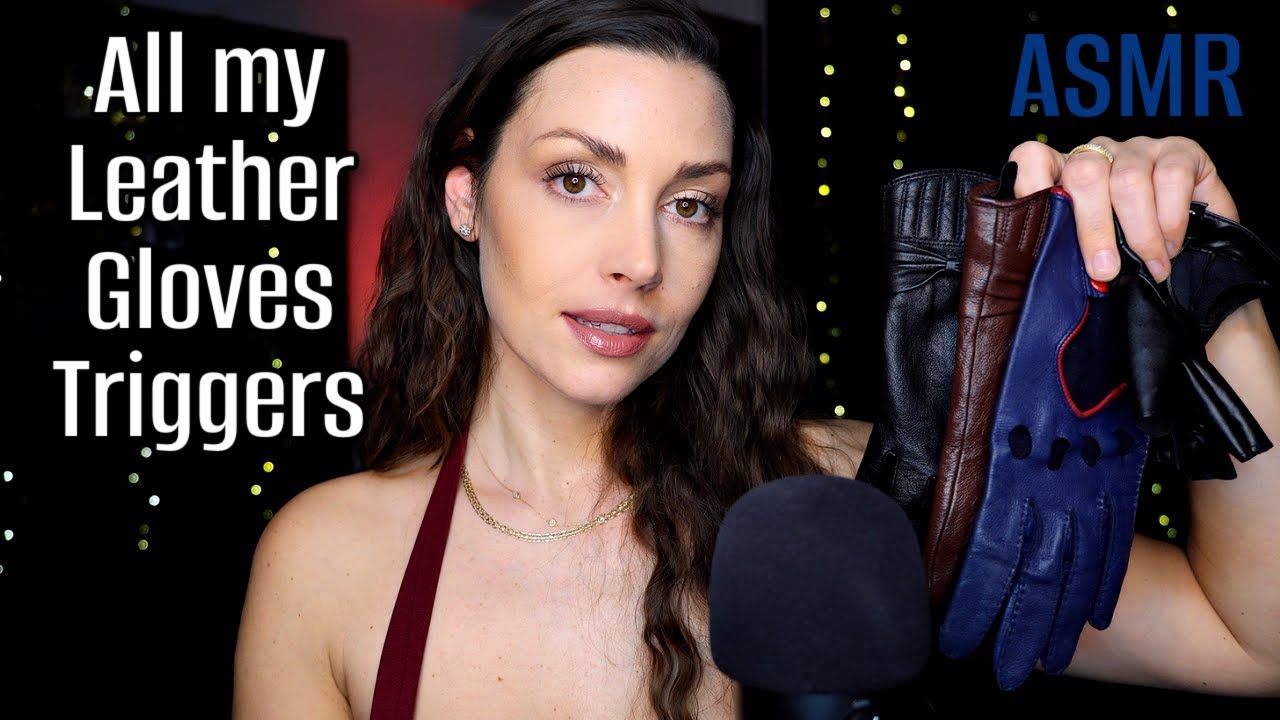 *ASMR* All my leather gloves Longer triggers 🖤