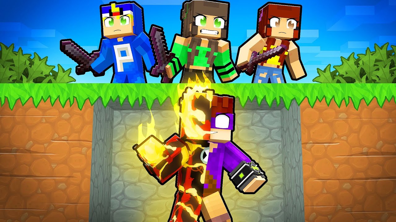 CAÇADORES vs OMNITRIX DO BEN 10 no Minecraft!!