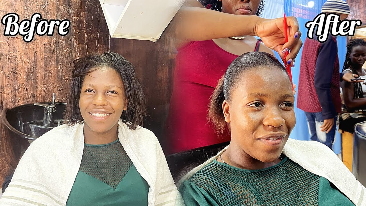 Hair Routine~How I Wash, Treat & Style My Long Hair in Ugandan Saloon🇺🇬!!