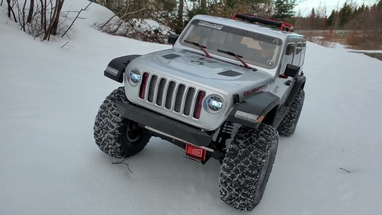 Scx6 JEEP Wrangler JLU #axialracing, Snow Trailing - River Rock Crawl - Transmission Over-Haul. 🌊