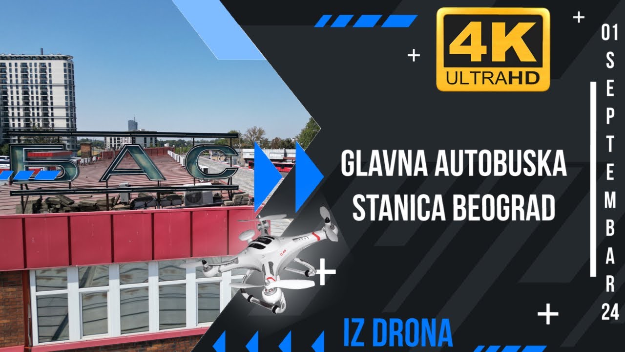 Snimak iz drona - BAS glavna autobuska stanica u Beogradu pred preseljenje | 1. Septembar 2024 4K