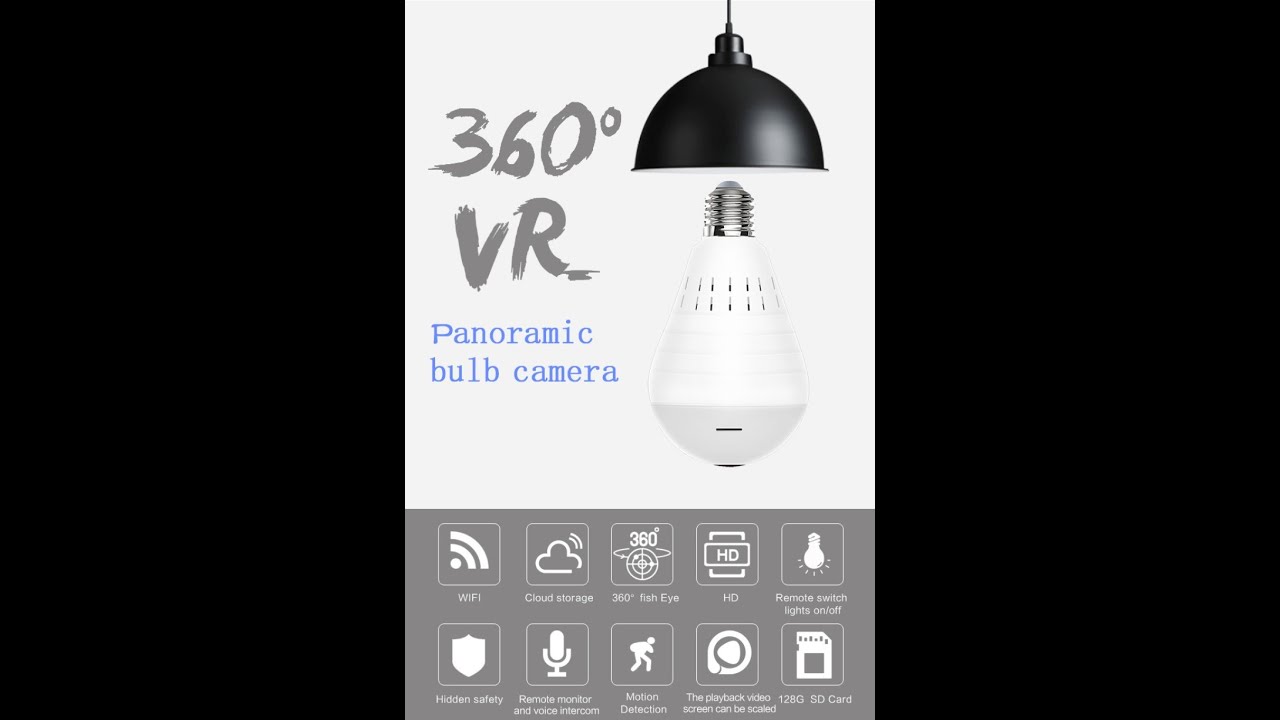 EVKVO  ampoule panoramique cam&eacute;ra Full HD 1080P 360 degr&eacute;s, test