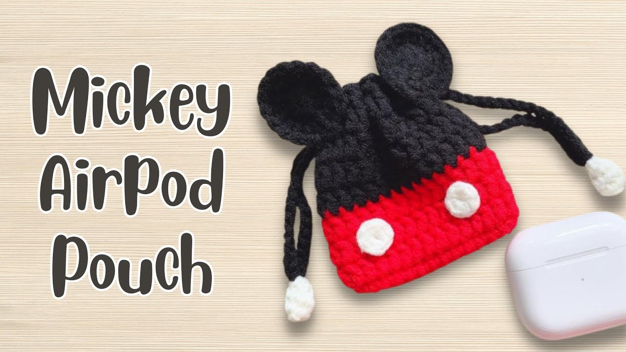 Crochet Airpod Pouch Mickey Mouse | Free Pattern