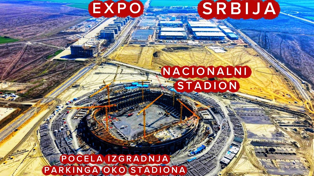 NACIONALNI STADION TRIBINE POGLED IZBLIZA NA RADOVE,POCELA IZGRADNJA PARKINGA I NOVIH ULICA NOVITETI