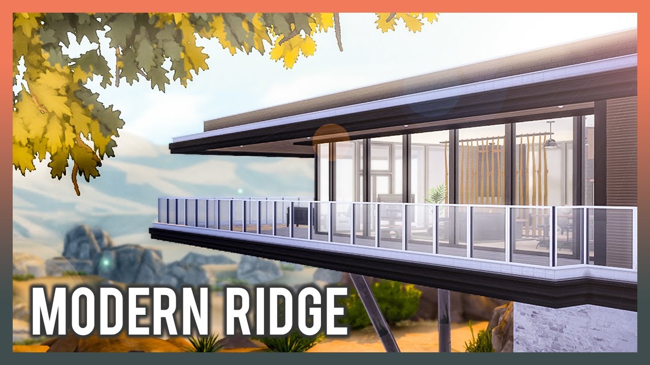 MOUNTAIN RIDGE MODERN HOUSE | Sims 4 Base Game Modern House Stop Motion | No CC