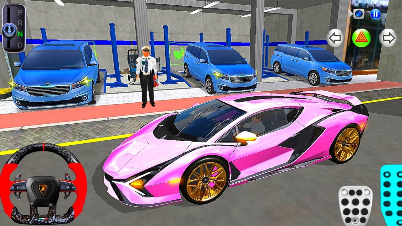 New Carnival & Pink Lamborghini Parking 🅿️ in Repair Shop - 3D Driving Class 2025 Android Gameplay 🎮