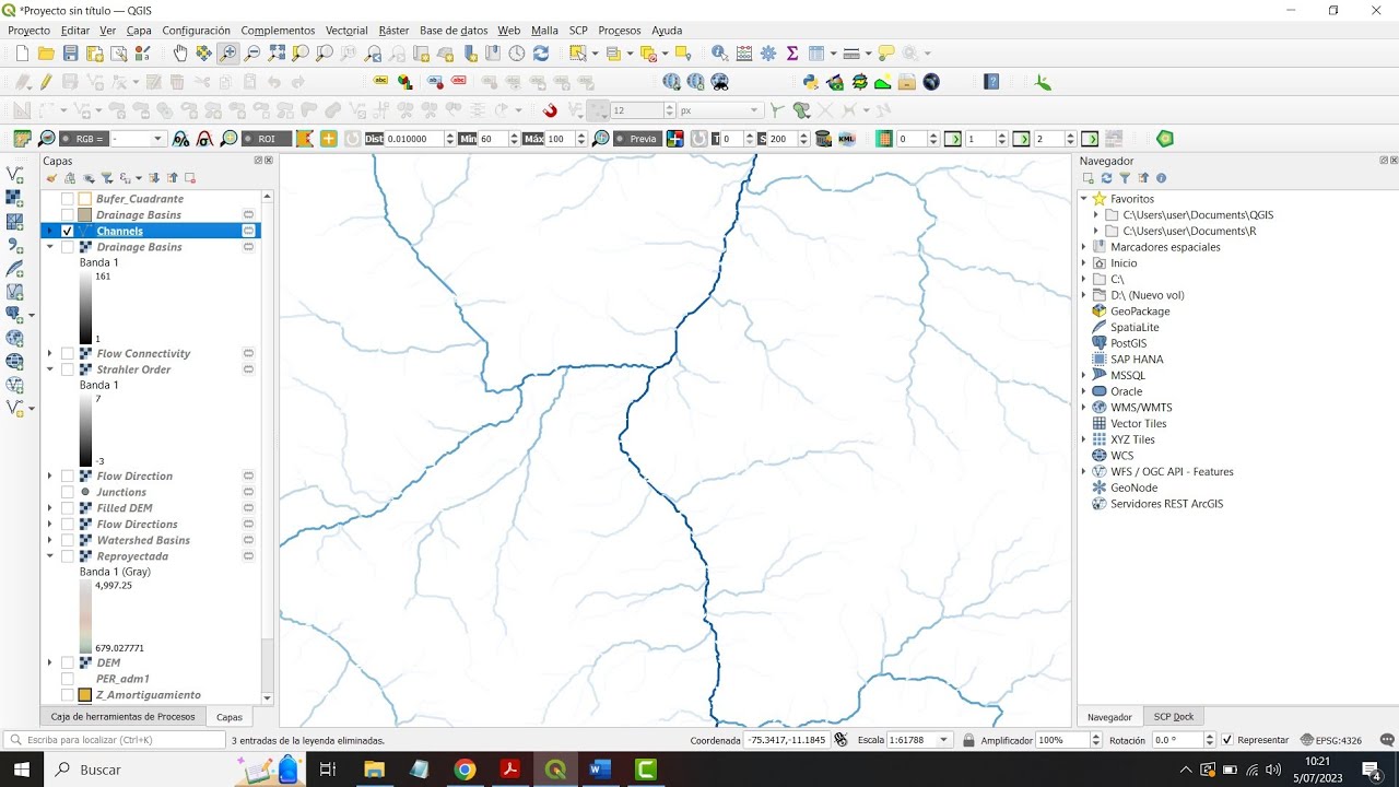 Generar redes de drenaje (ríos) a partir de DEM en QGIS (Con algoritmo de SAGAGIS)