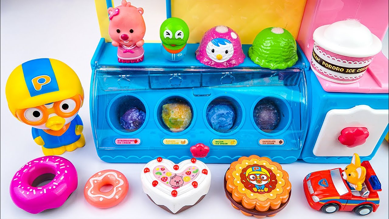 [💚Toy ASMR💚] PORORO Ice Cream Shop Play Set ASMR 💚 Satisfying With Unboxing 💙 No talking 💙 뽀로로 장난감