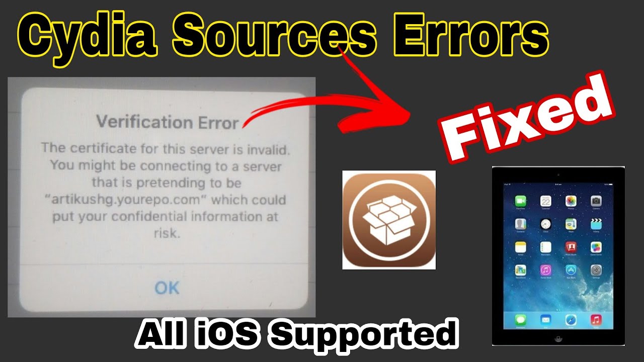 How to Fix Cydia Source Certificate invalid error Cydia Source error Cydia Error Solved Cydia Errors