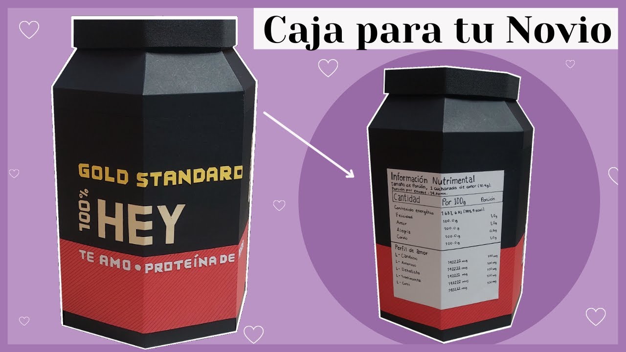 CAJA en forma de PROTEÍNA para mi NOVIO DEPORTISTA || Idea San Valentín || || gym || accesible