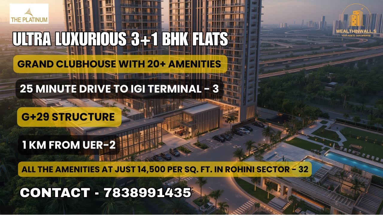 Delhi’s Most Luxurious 3+1 BHK Flats 🔥 | Rohini Sector 32 | 20+ Amenities | Near IGI