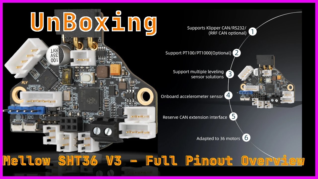 Распаковка платы Mellow SHT36 V3 Toolhead | Полное руководство по распиновке и подключению датчиков