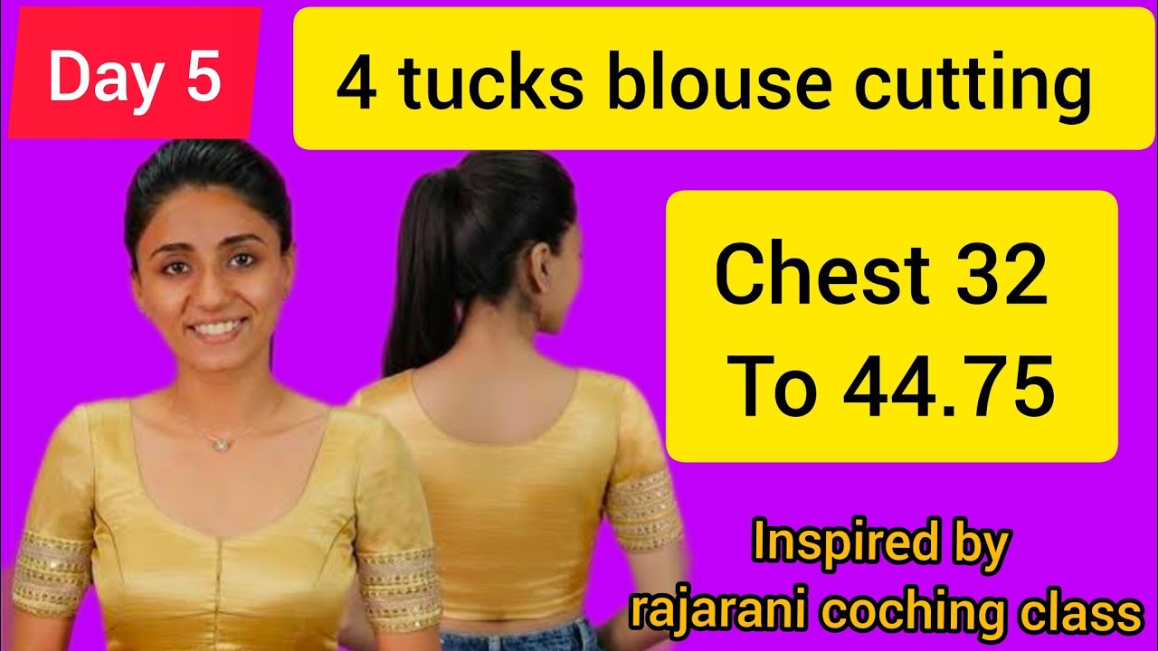 4 Tucks Blouse Cutting Step by Step | Rajarani Coaching Method | Perfect Fitting Blouse #blouse