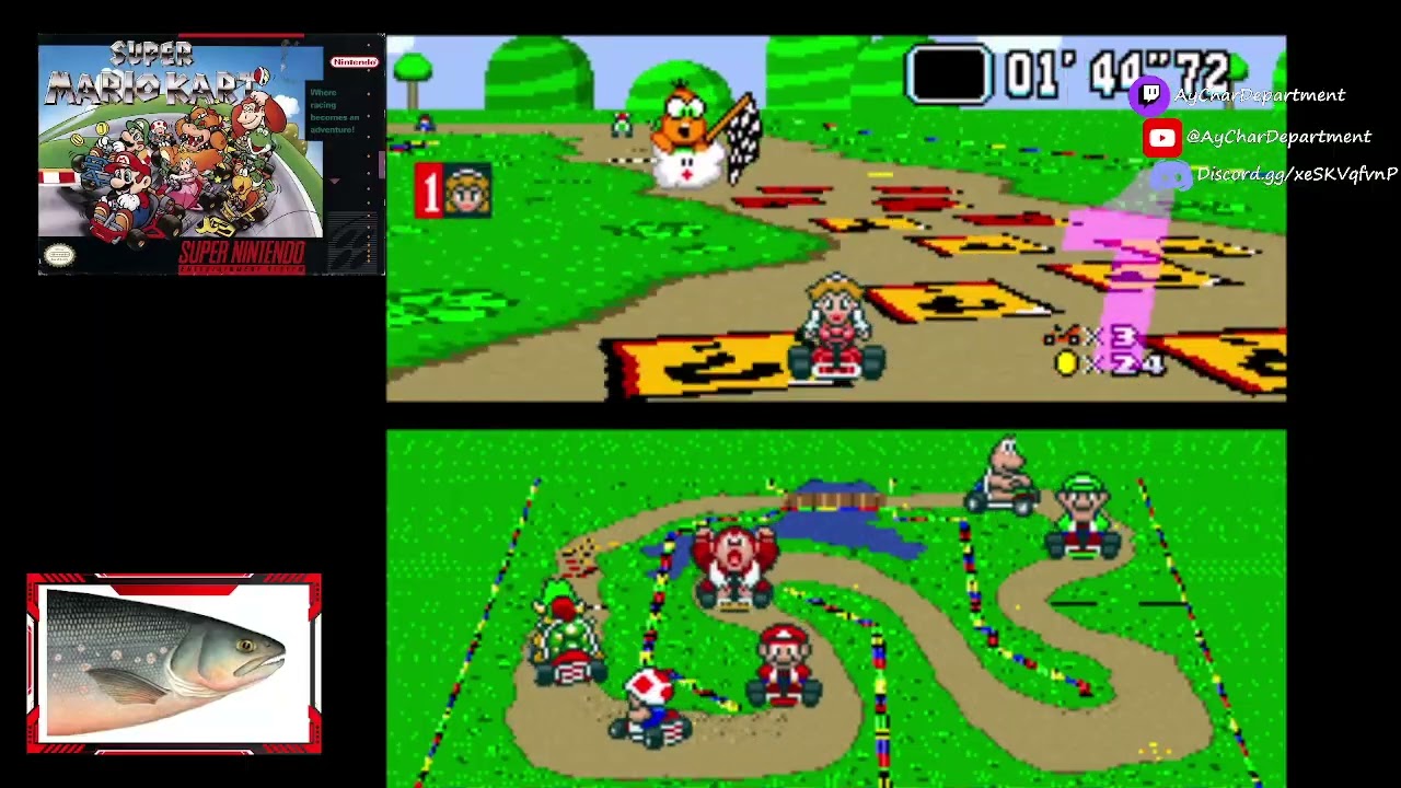 Peach's Thicc and Slippery 50cc First Place Mushroom Cup (Super Mario Kart - SNES)