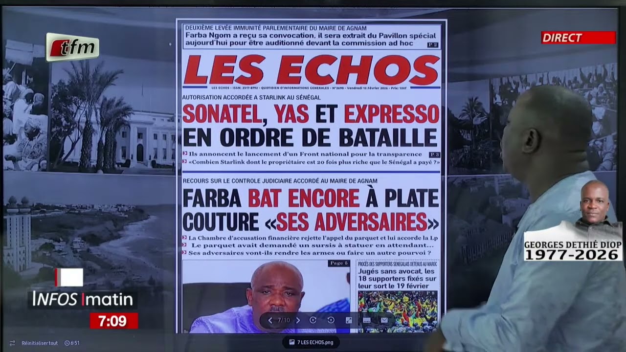 Yenekay yi ak Malick THIANDOUM - Infos matin du 13 février 2026