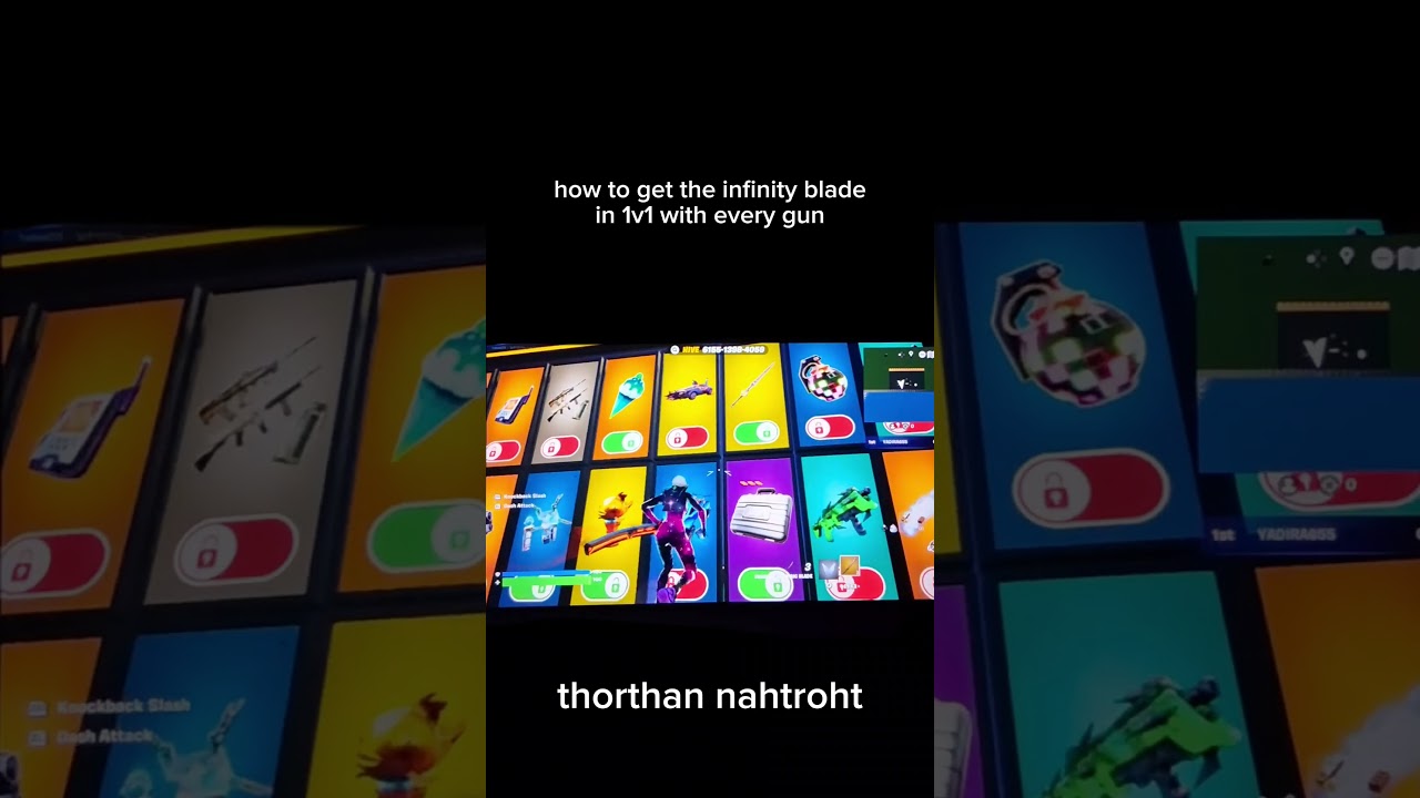 how to get the infinity blade in 1v1 with every gun #fortnite #fortniteshorts