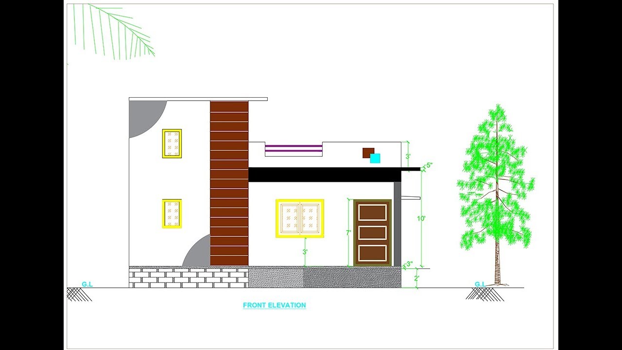 How to draw a simple elevation in Autocad, 30'x40' vastu plan. 2016