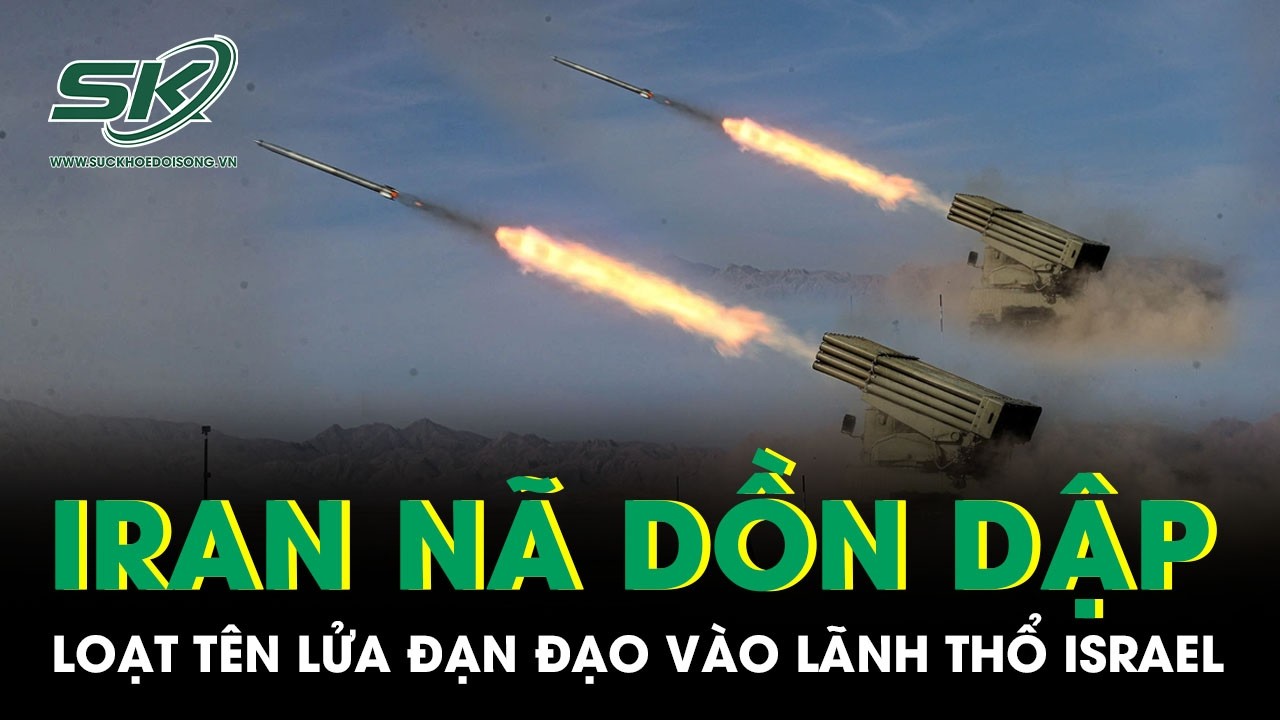 Iran trút hàng loạt tên lửa đạn đạo dồn dập vào lãnh thổ Israel, bầu trời Tel Aviv rực lửa